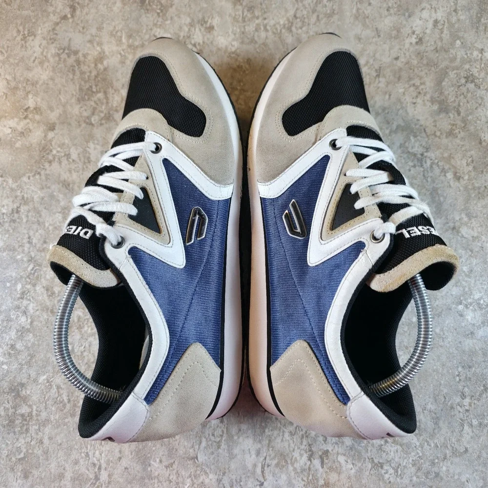 Diesel E-Boojik Shoes Mens Sneakers Size 11 Blue Black White Suede *Barely Worn.